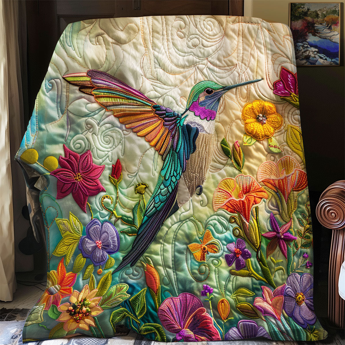Iridescent Hummingbird XR1908058CL Quilt