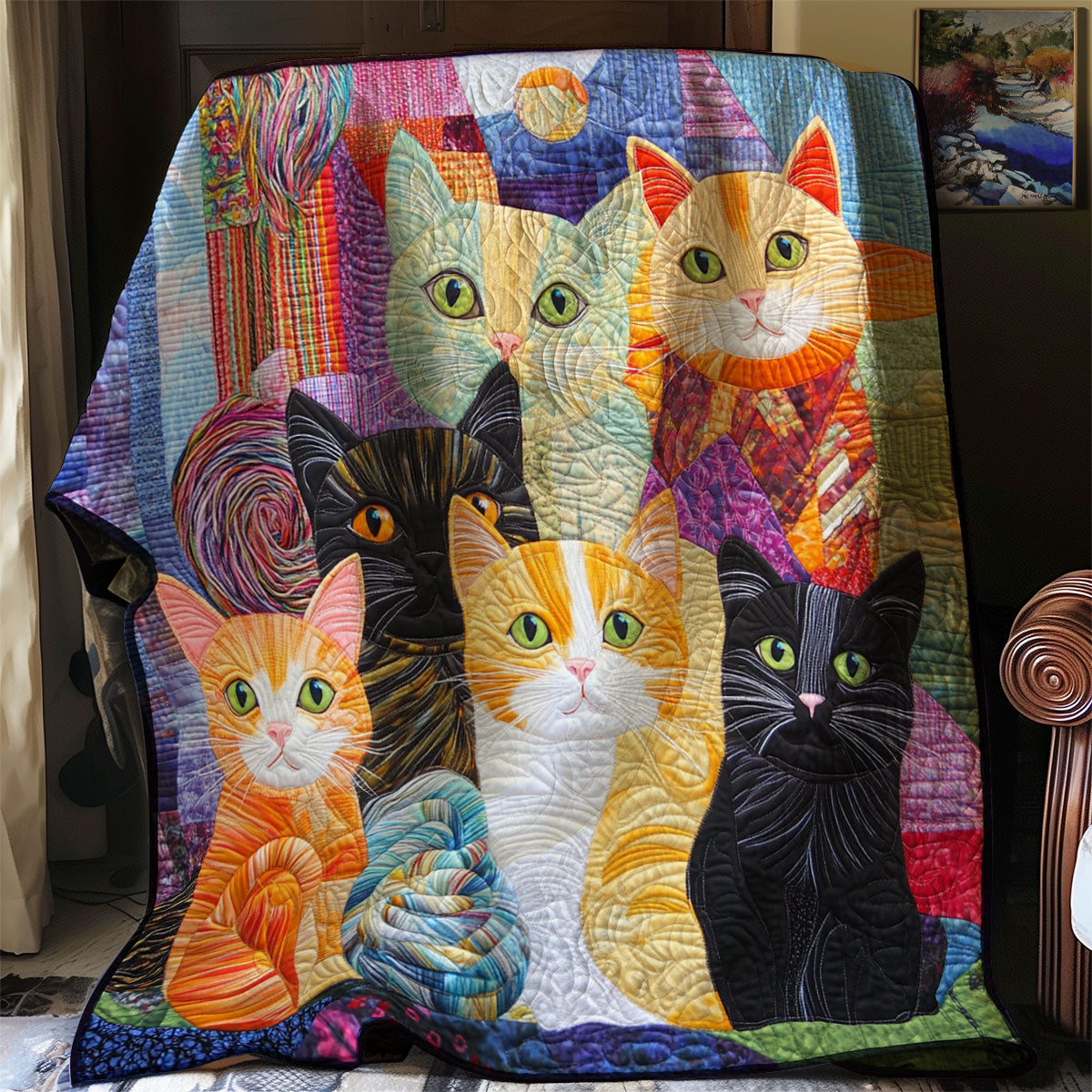 Jolly Cats And Yarns XR0208014CL Quilt