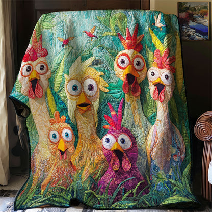 Jungle Funny Chickens XR0208008CL Quilt