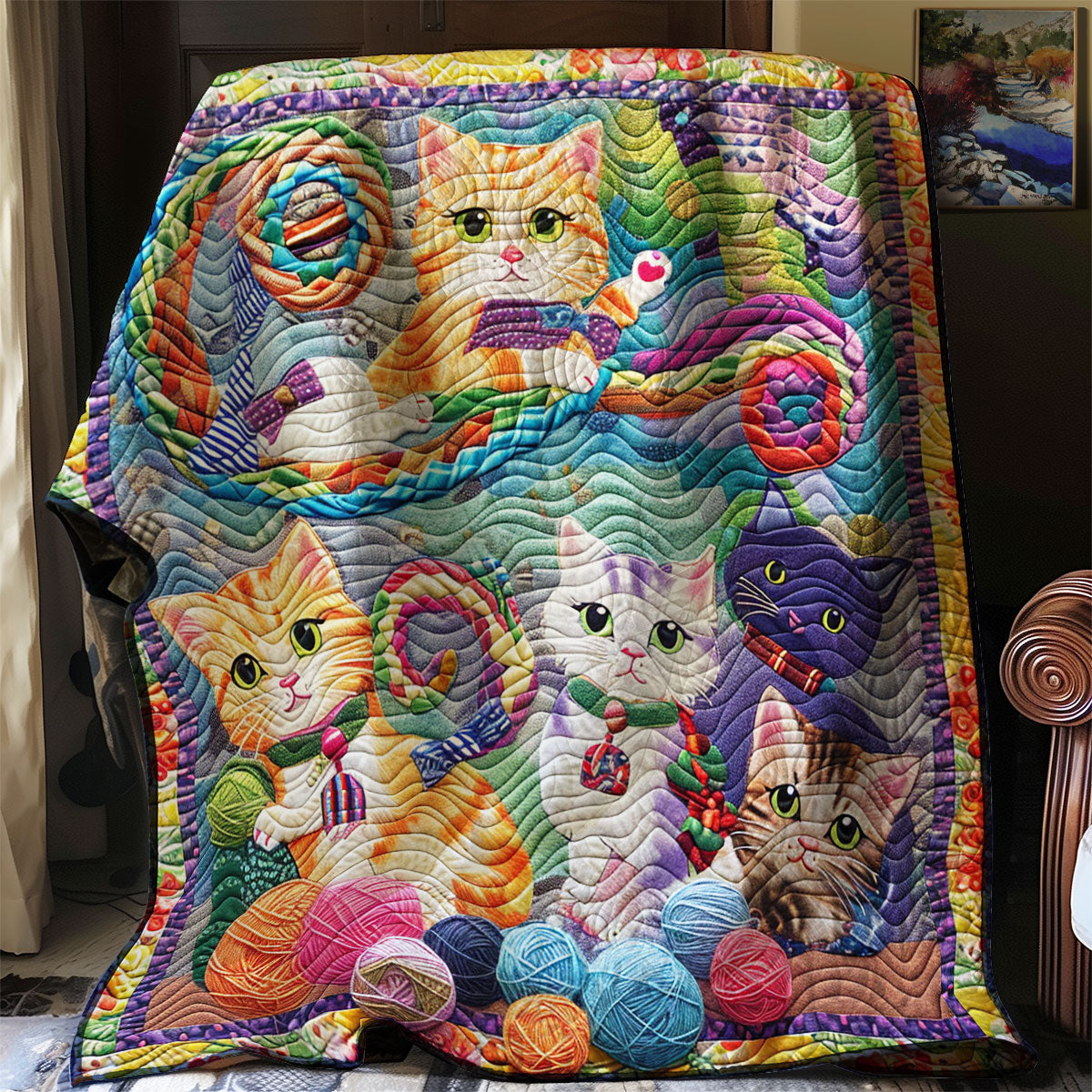 Lovable Yarn Cats XR3007045CL Quilt