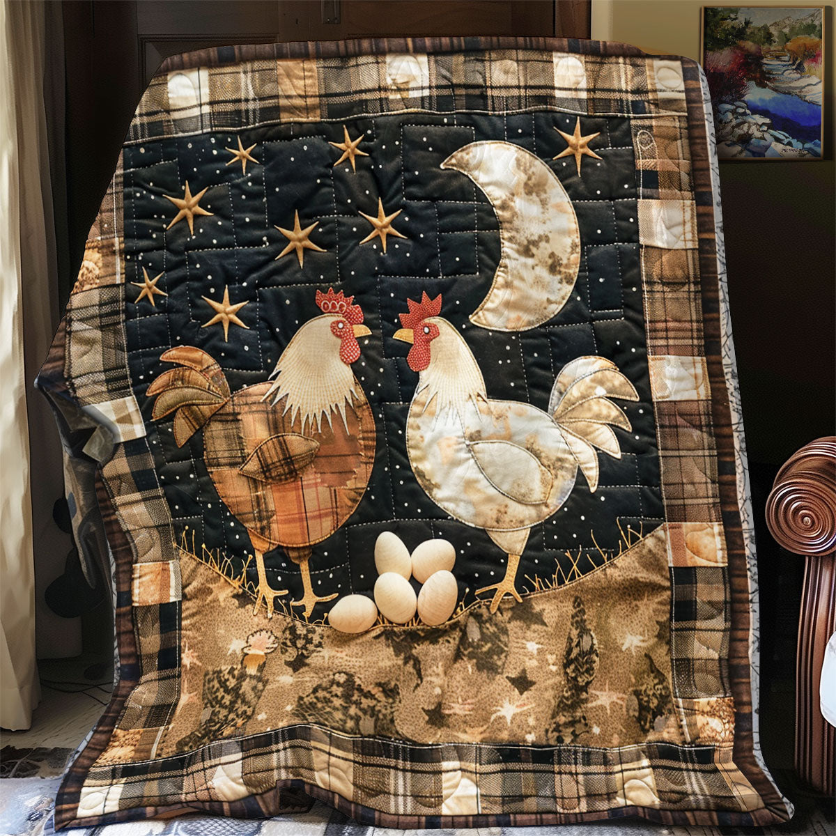 Love Moon Chickens XR1308055CL Quilt