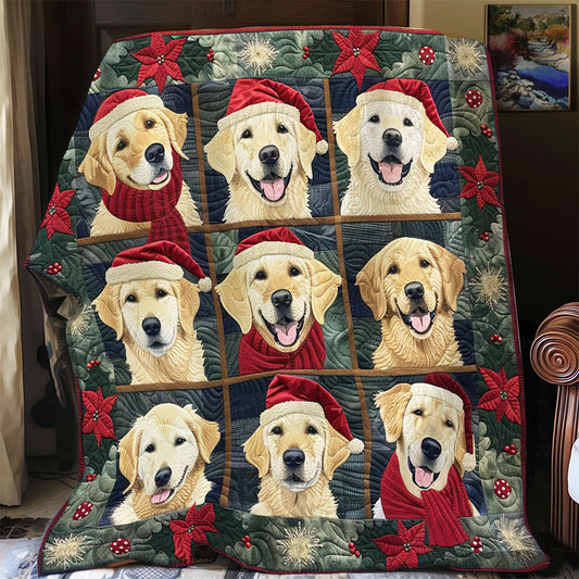 Merry Christmas Golden Retrievers XR1408002CL Quilt