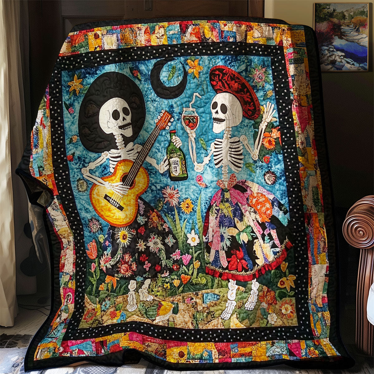 Mexican Skulls XR0108032CL Quilt