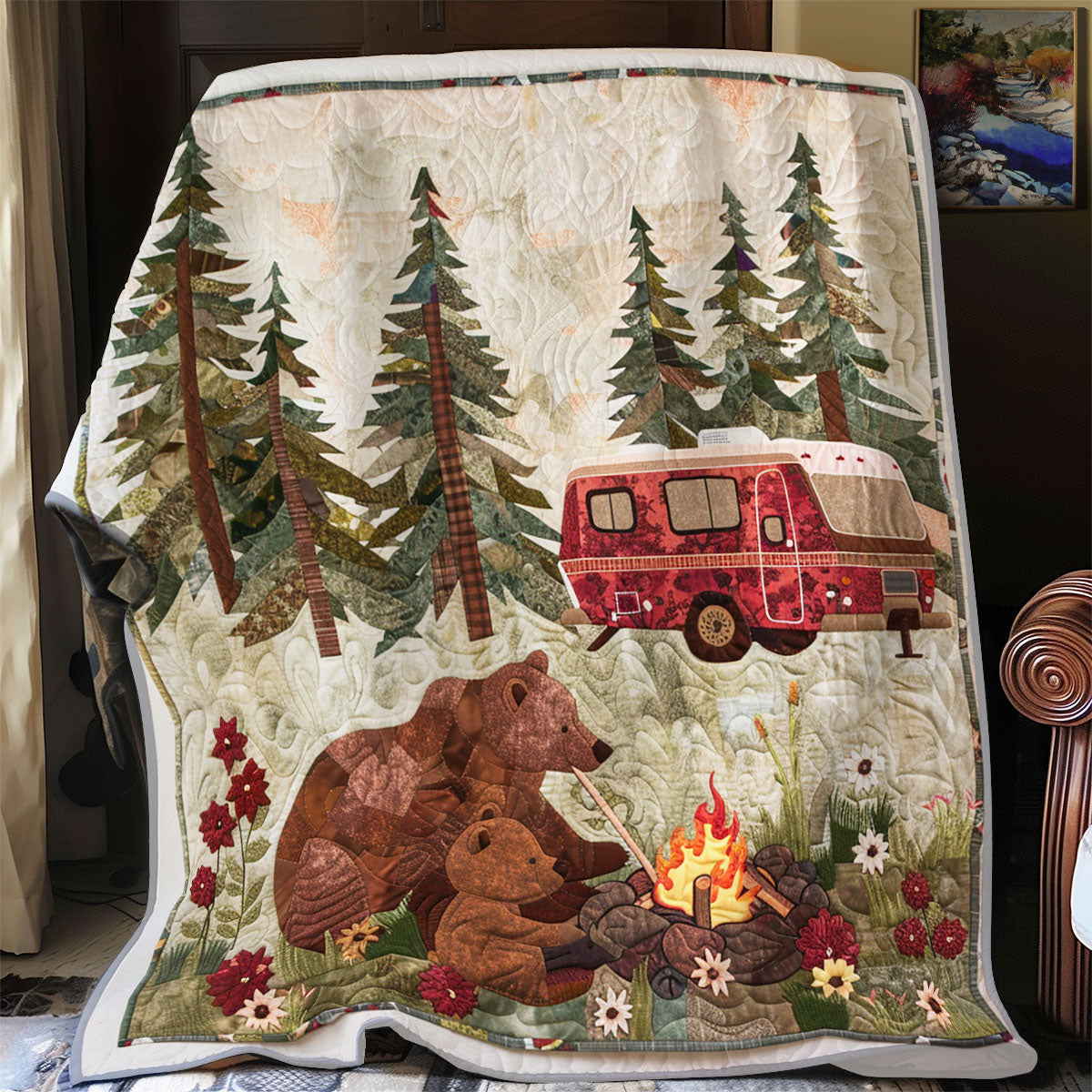 Mommy Bear Camp Fire XR2208018CL Quilt