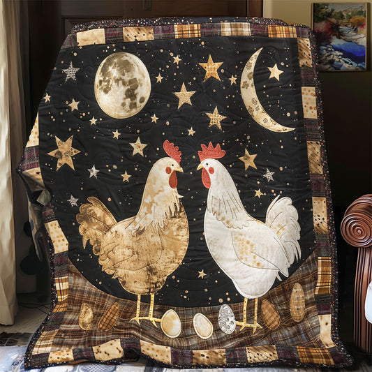 Moonlight Chickens XR1308054CL Quilt