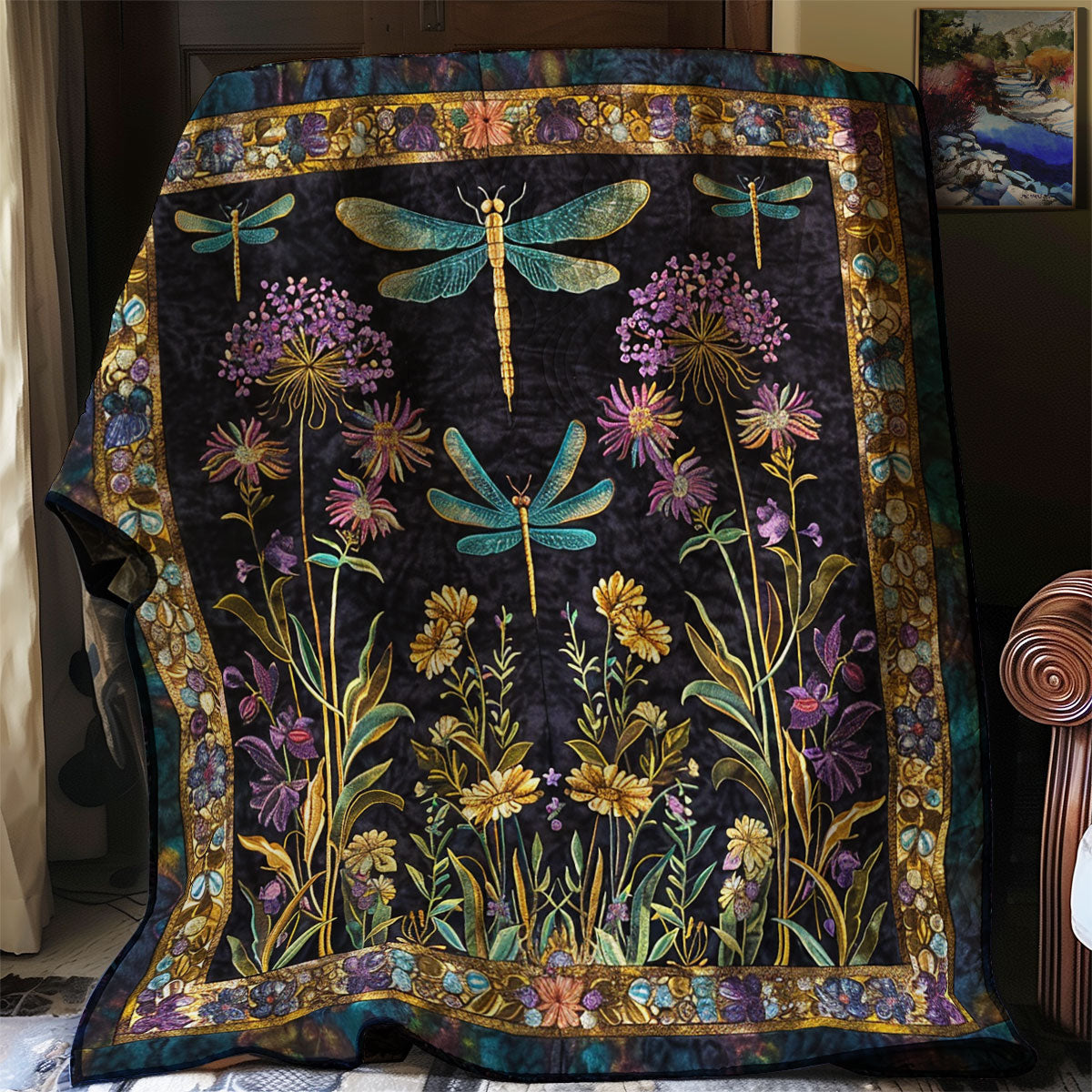 Night Dragonflies XR0207031CL Quilt