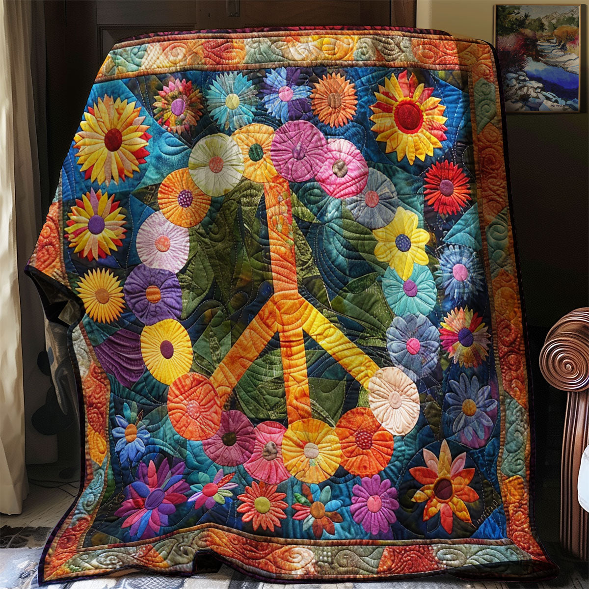 Peace Sign Hippie XR2207002CL Quilt