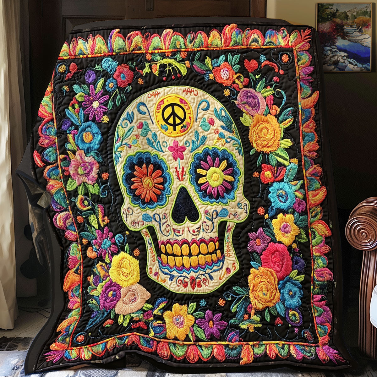 Peace Skull XR0808028CL Quilt