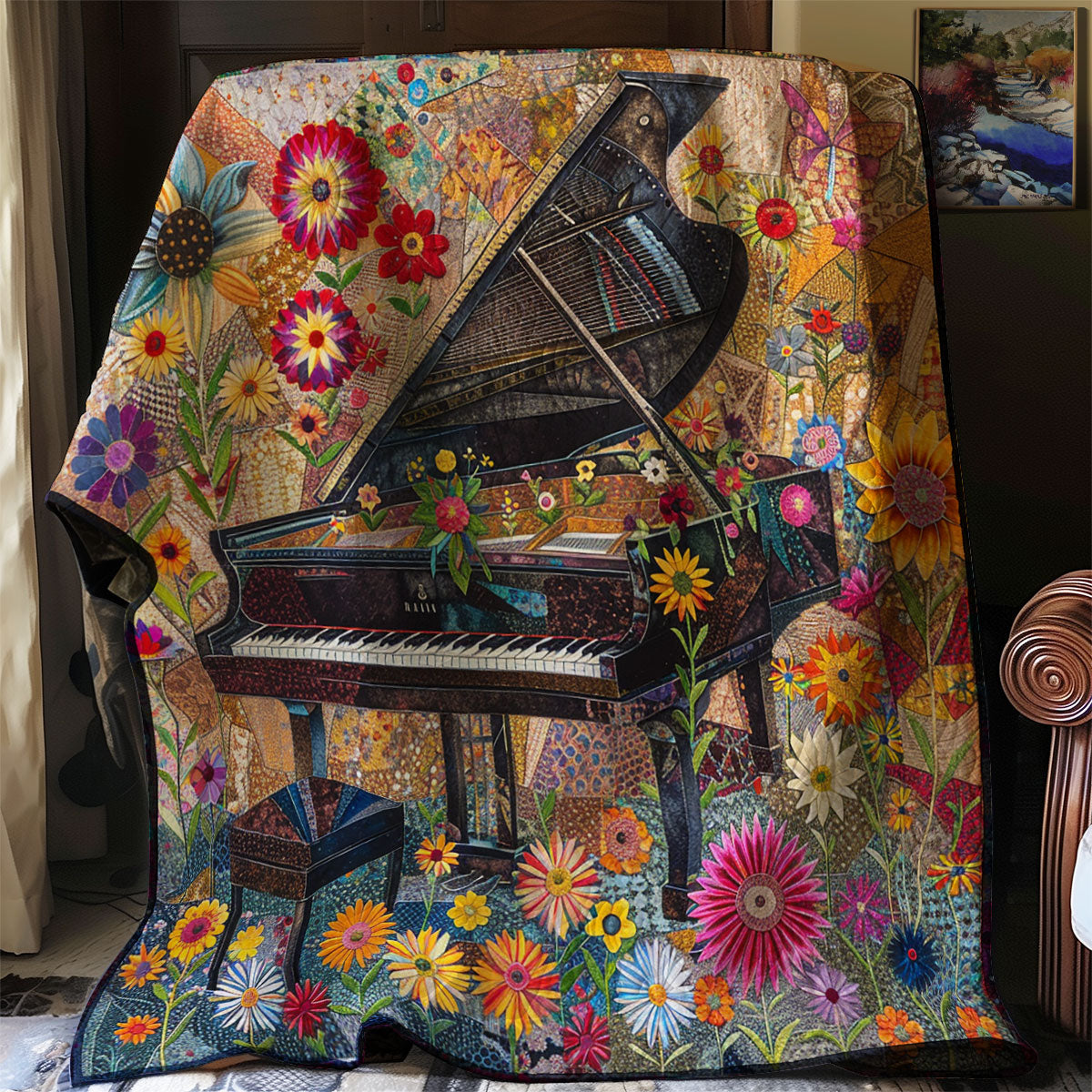 Piano In Garden XR1207003CL Quilt