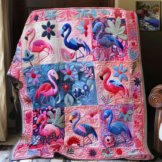 Pink And Blue Flamingos XR2208004CL Quilt