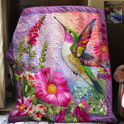 Pink Garden Hummingbird XR1008012CL Quilt