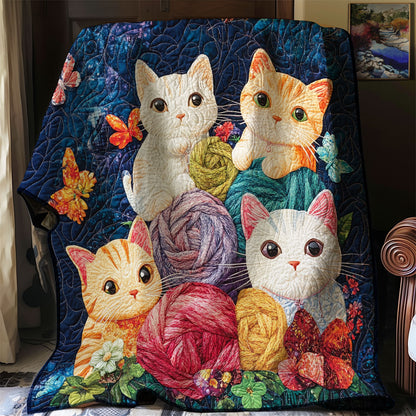 Playful Cats And Butterflies XR0208013CL Quilt