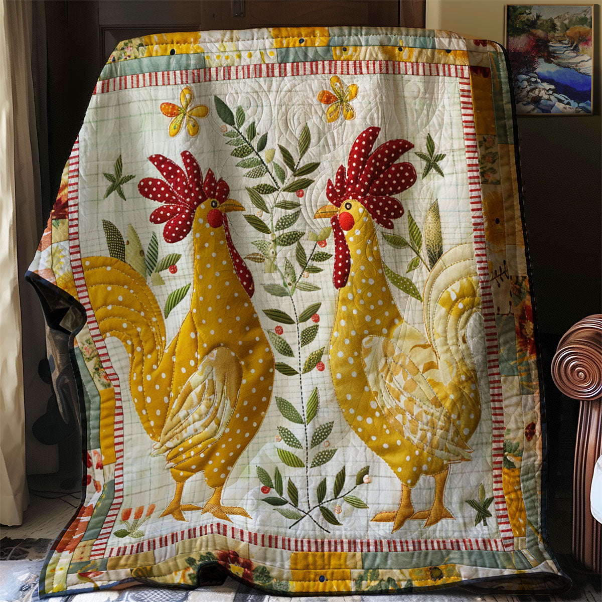 Polka Dots Chicken XR2607013CL Quilt