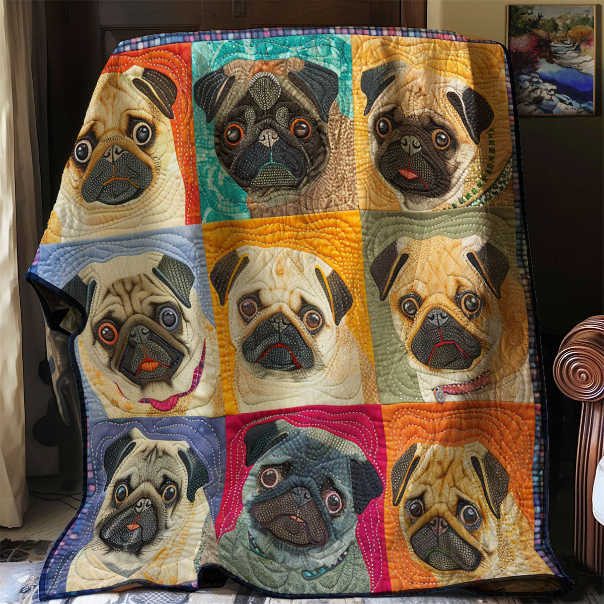 Pugs Dog WO2707032CL Quilt