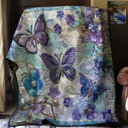 Purple Butterflies XR0207021CL Quilt