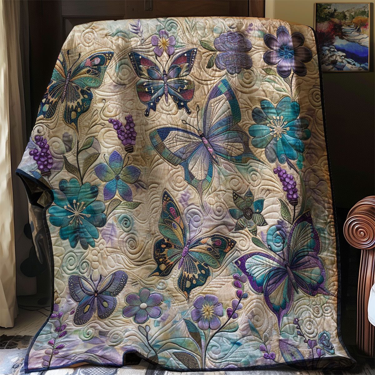 Purple Butterflies XR0207022CL Quilt