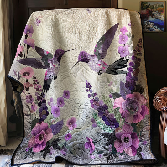 Purple Hummingbirds XR2706004CL Quilt