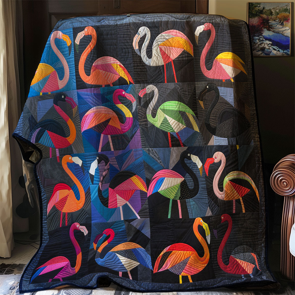 Rainbow Flamingos XR2007012CL Quilt