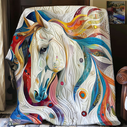 Rainbow Mane White Horse XR2708001CL Quilt