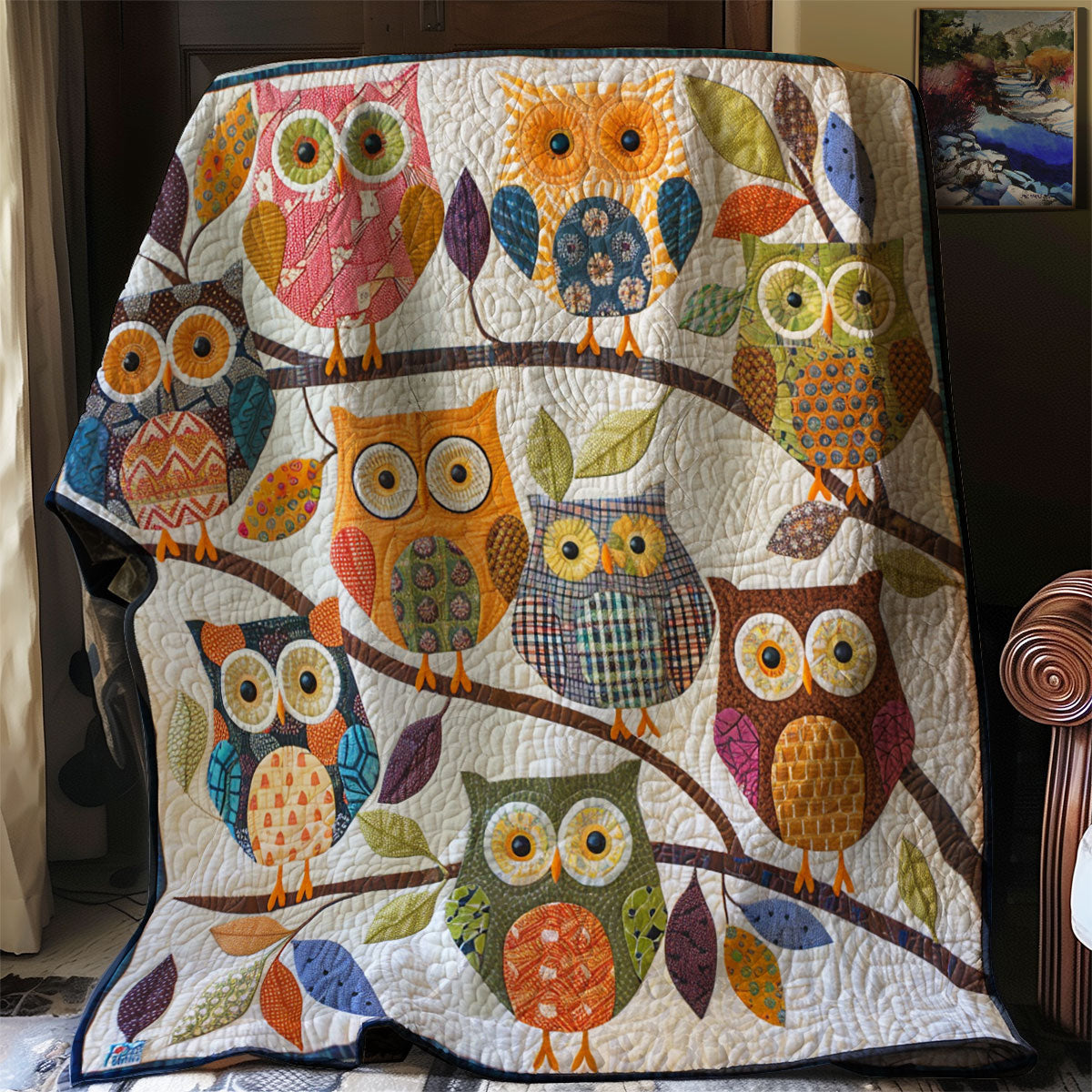 Rainbow Owl Xr2607022CL Quilt