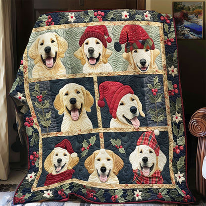 Red Hats Golden Retrievers XR1408001CL Quilt