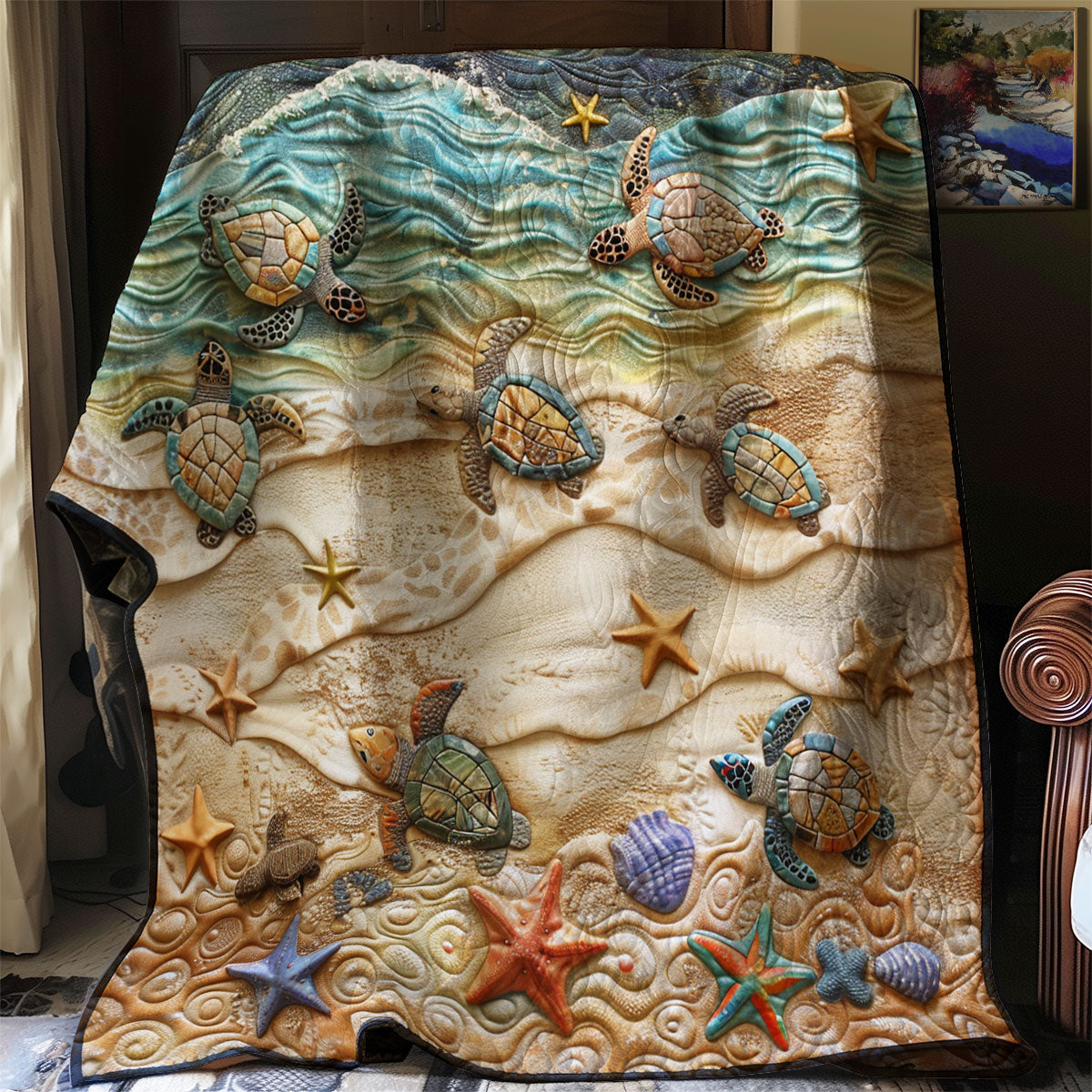 Sea Turtle And Starfish XR1807004CL Quilt