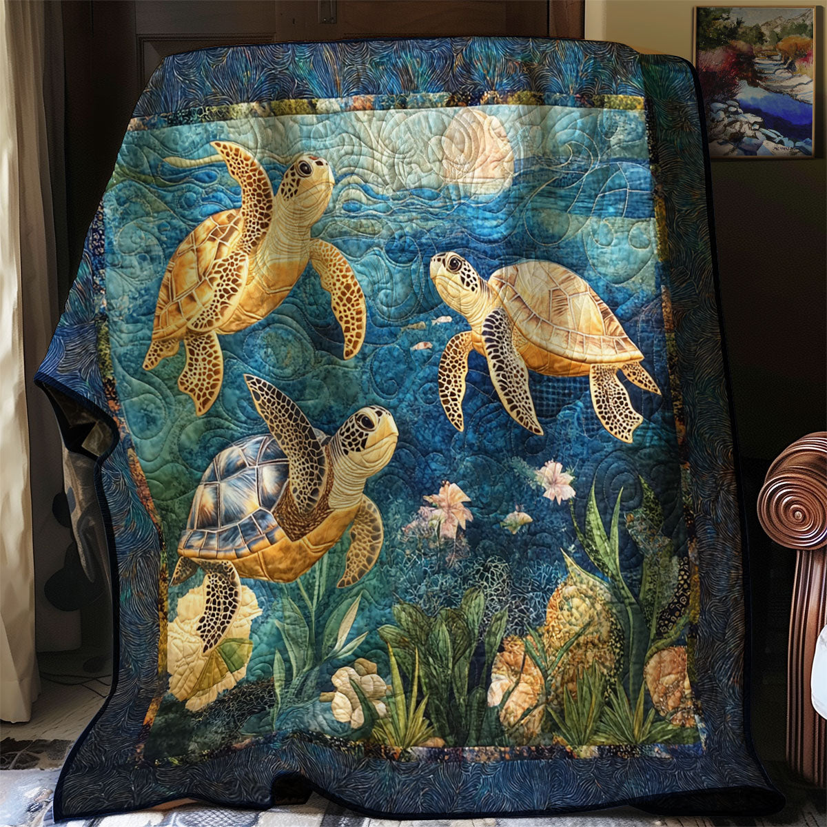 Sea Turtle Under The Sea XR0608027CL Quilt