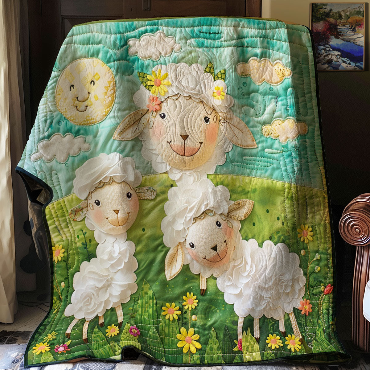 Sheeps Family WO2707012CL Quilt