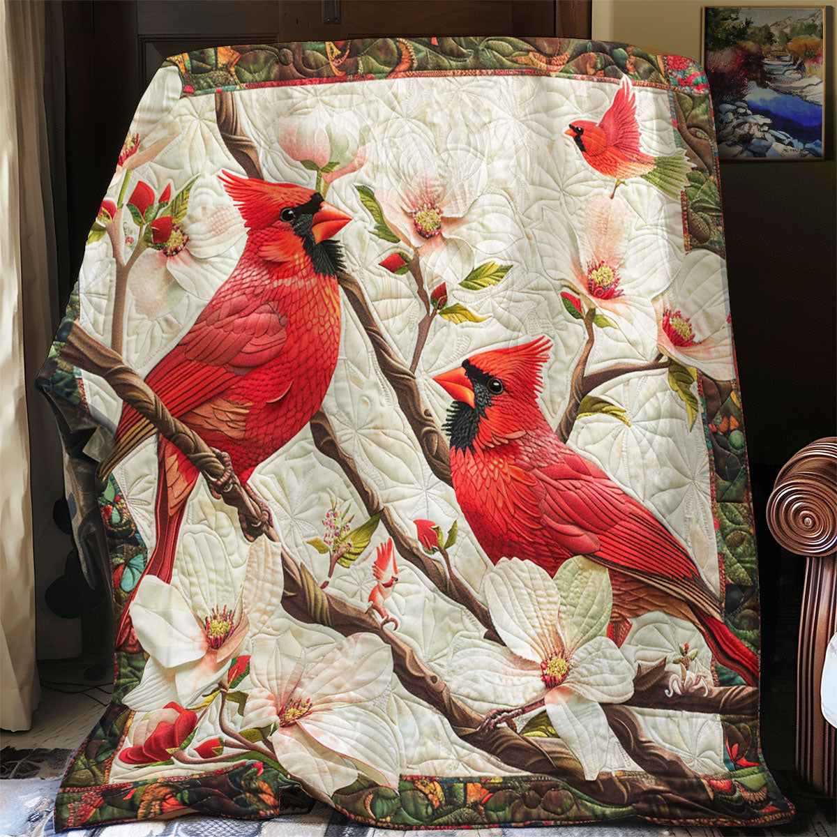 Spring Season Cardinals XR1008021CL Quilt