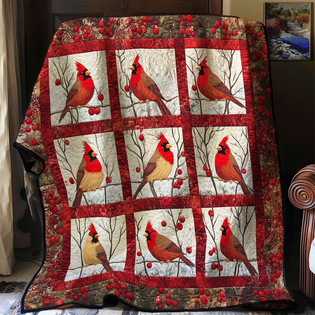 Stunning Cardinals XR0108017CL Quilt