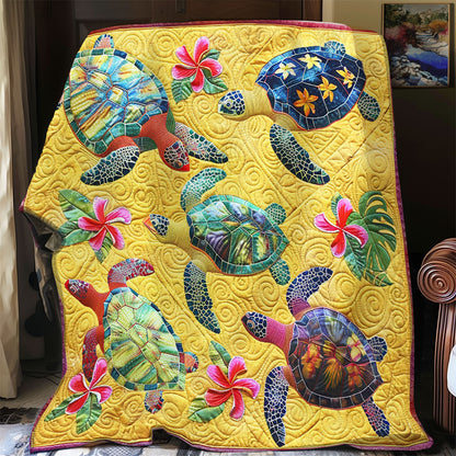 Summer Flower Turtles XR1308047CL Quilt