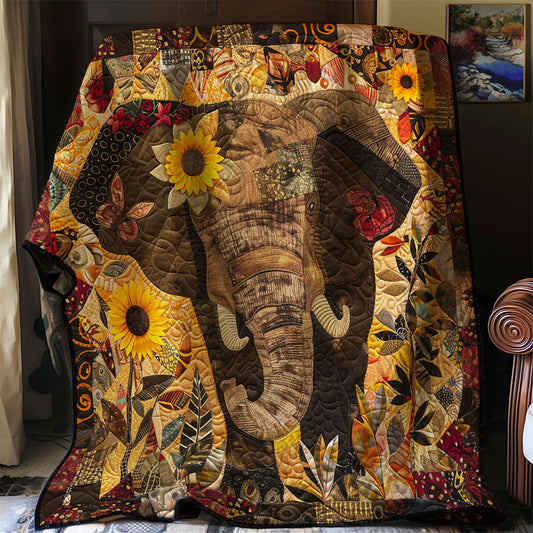 Sunflower Elephant XR2407040CL Quilt