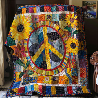 Sunflower Hippie Peace XR1907014CL Quilt