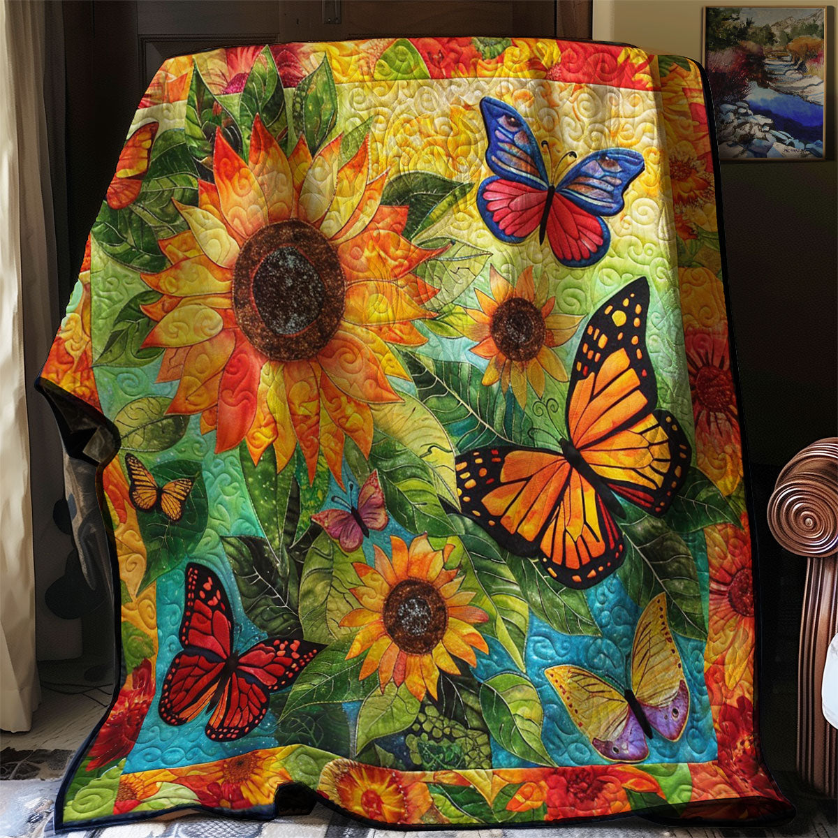 Sunflower With Buffterfly WO2507007CL Quilt