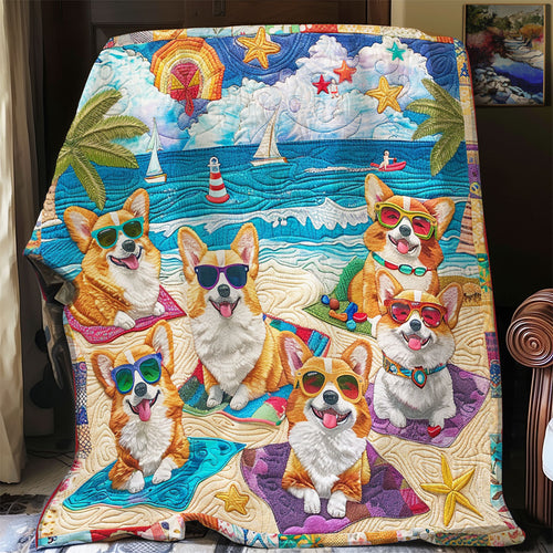 Sunny Corgi Adventures XR2408014CL Quilt