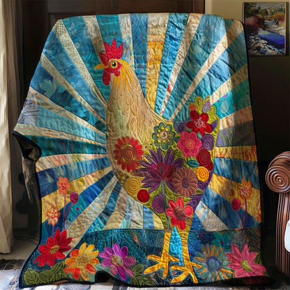 Sunny Garden Chicken XR2407031CL Quilt