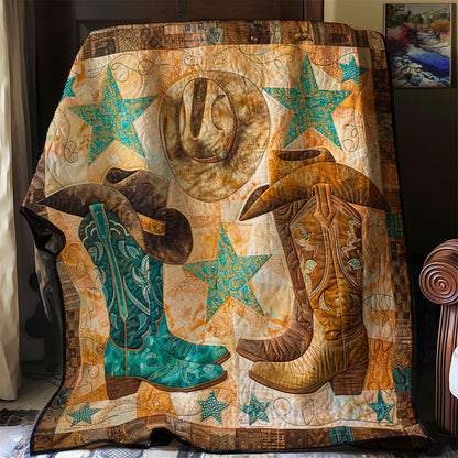 Teal And Brown Boots XR2007002CL Quilt