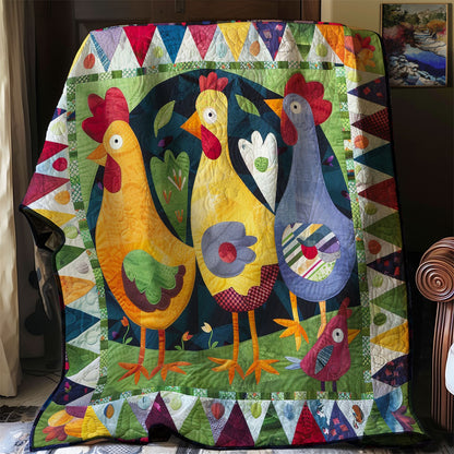 Three Funny Chicken WO2707027CL Quilt