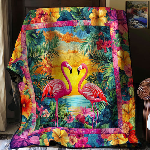 Tropical Flamingos XR0608040CL Quilt