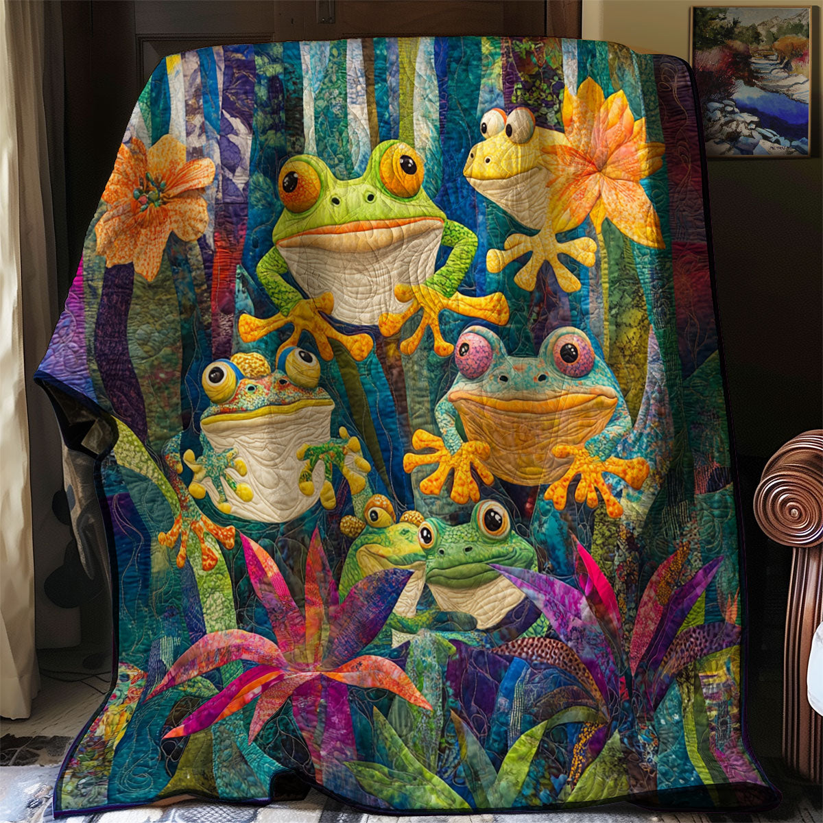 Tropical Frogs XR0108003CL Quilt