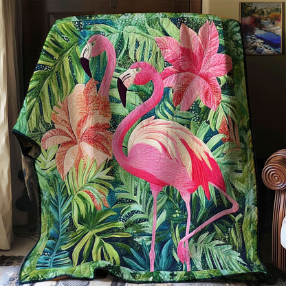 Tropical Jungle Flamingos XR0608045CL Quilt