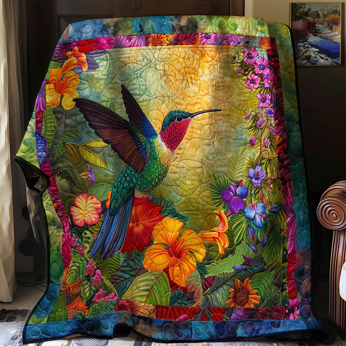 Tropical Jungle Hummingbird XR2407042CL Quilt