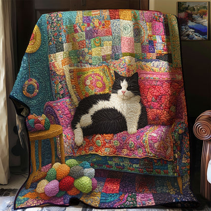 Tuxedo Cat And Crochet Room XR0608046CL Quilt