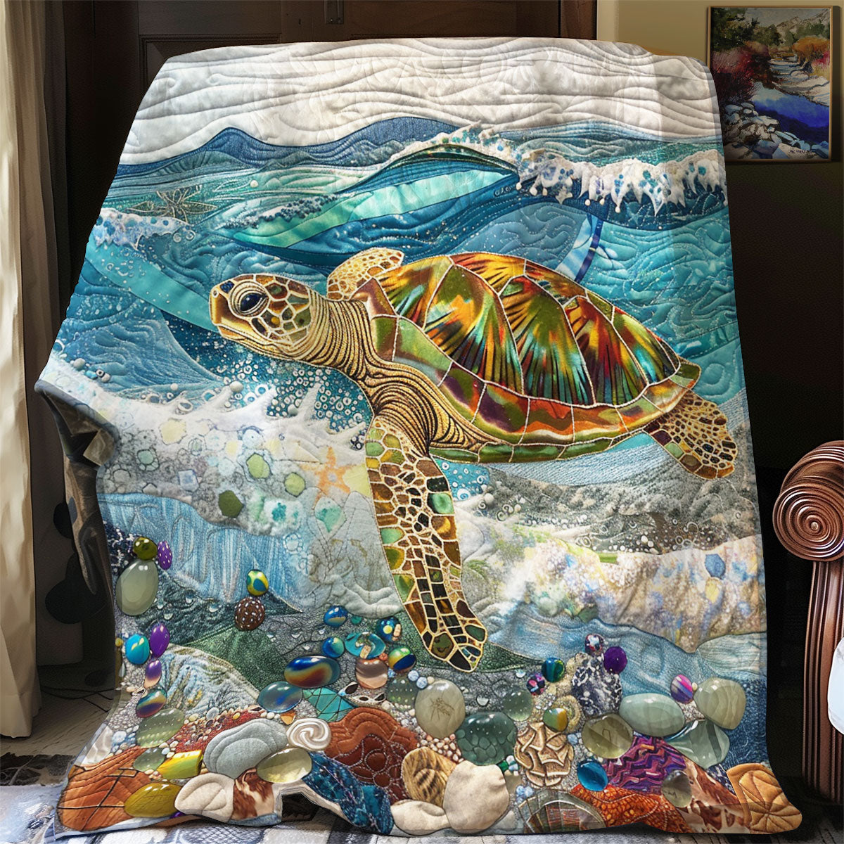 Twinkle Sea Turtles XR0808058CL Quilt