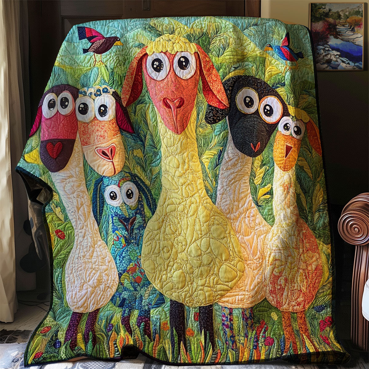 Whimsical Sheeps XR0208004CL Quilt