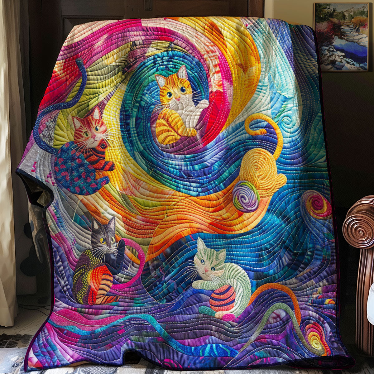 Yarn Wave Cat XR3007027CL Quilt