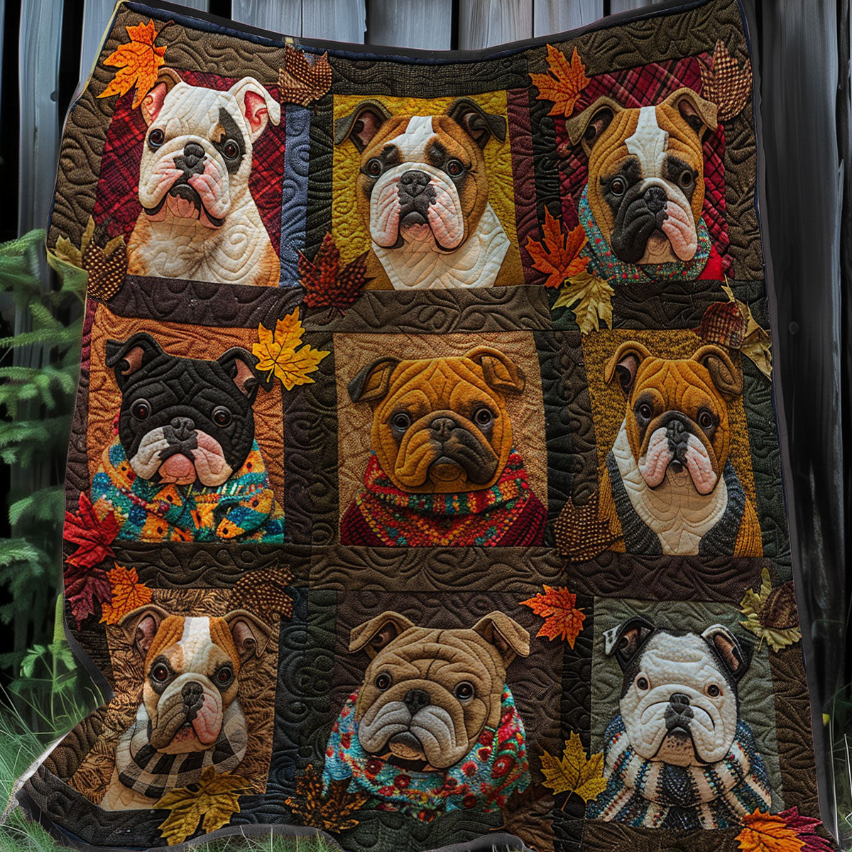 Autumn Breeze Bulldogs XR3107015CL Quilt