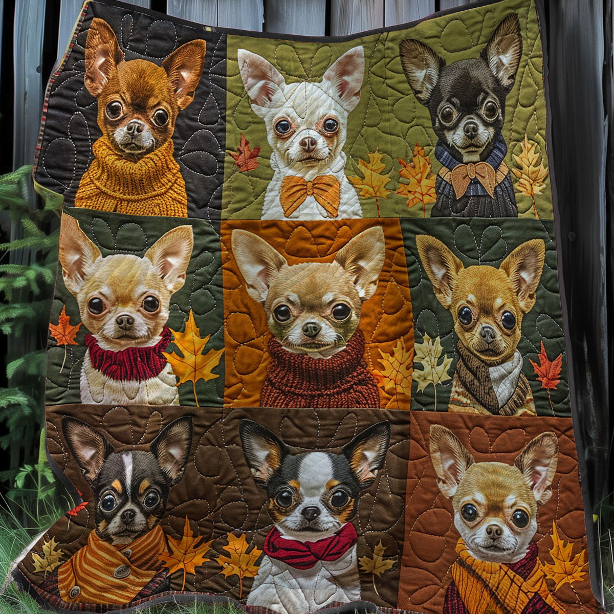 Autumn Chihuahua Delight XR3107008CL Quilt