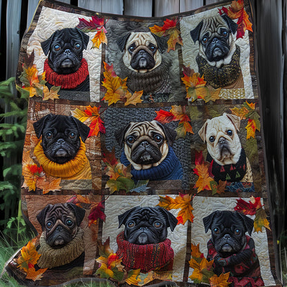 Autumn Pug Pals XR3107002CL Quilt