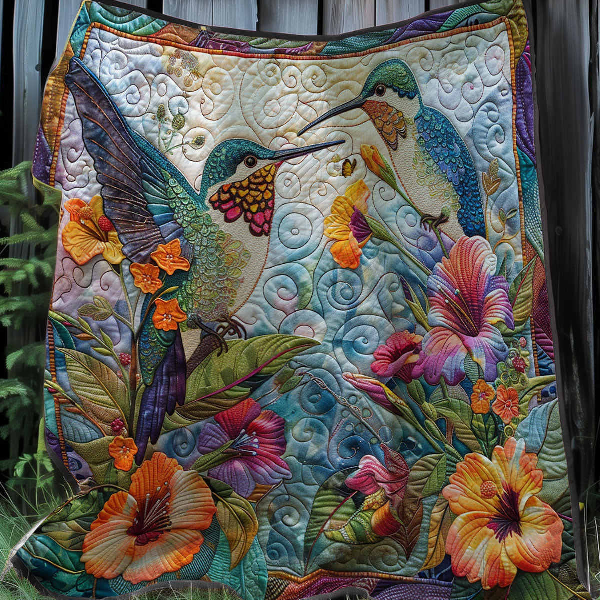 Beautiful Hummingbirds XR1507011CL Quilt